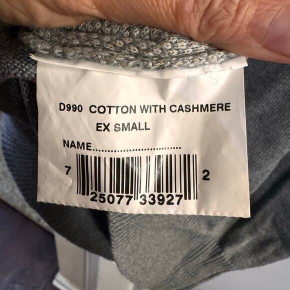 Barbour Cashmere Cotton Crew Neck Sweater Size XS Gray Made in Scotland - Picture 7 of 7
